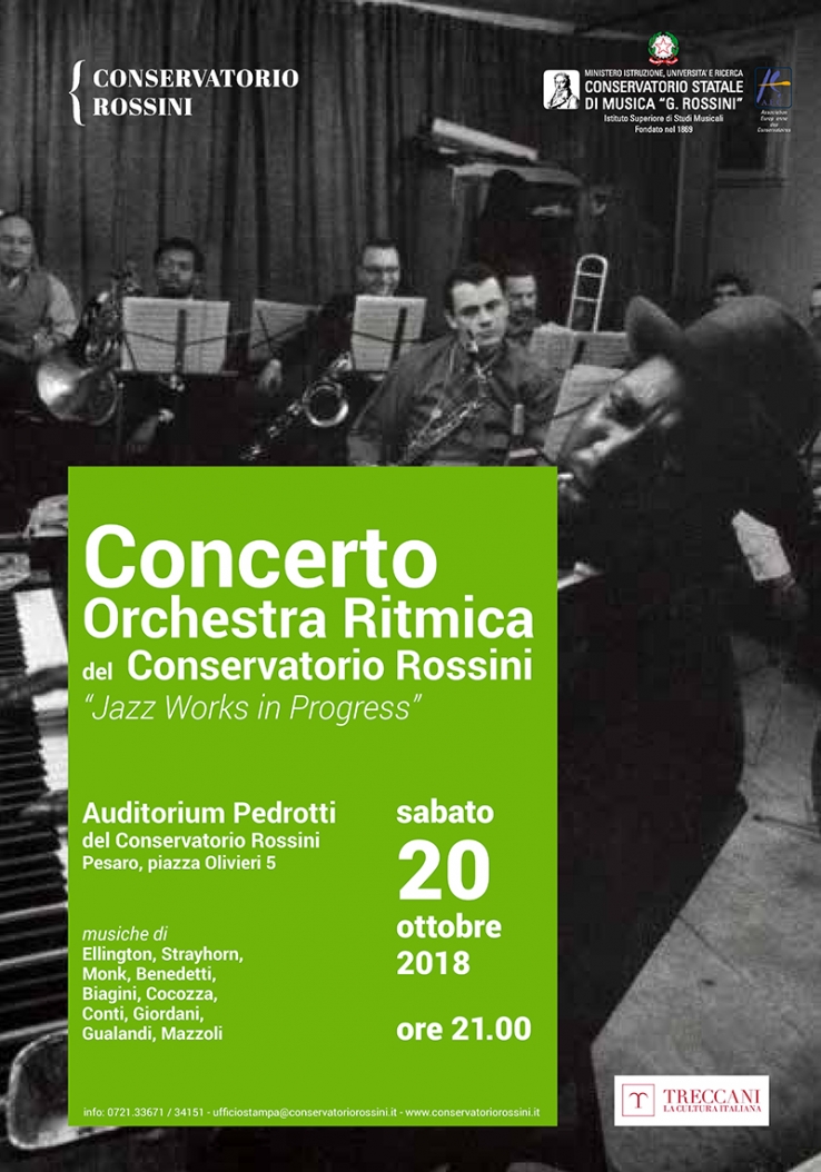 Serata Jazz al Conservatorio Rossini - sabato 20 ottobre 2018 ore 21:00 - ingresso è libero fino ad esaurimento posti